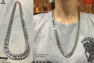 สร้อยคอหยัก10มิล เลสเงิน สวมคอได้ necklace hiphop สแตนเลสแท้ Stainless แฟชั่นชาย แฟชั่นผู้หญิง 316l 