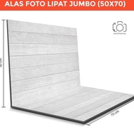 Alas Foto Lipat Jumbo Kayu Putih 70x50 cm / Background foto lipat besar untuk foto produk (WLJ-01)
