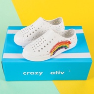 รองเท้าแตะกลางแจ้งแบบสวมสำหรับเด็กชายและเด็กหญิง Crazy Ativ2025 รองเท้าแตะกันลื่นสำหรับฤดูร้อน รองเท
