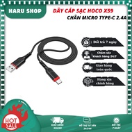 [Genuine] Hoco X59 Micro Type-C 2.4A charging cable supports data transmission, anti-break parachute