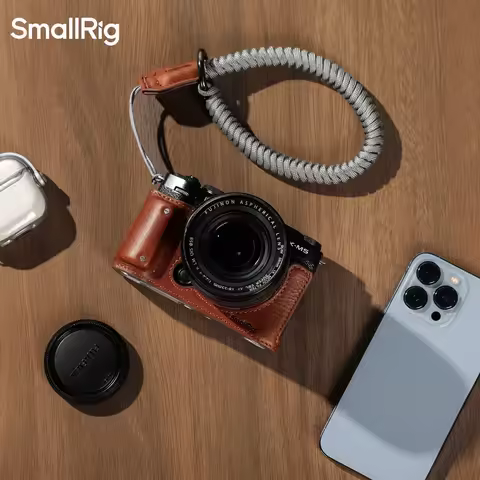 Smallrig Camera Leather Half Case Kit for FUJIFILM X-M5 Universal Braided Wristband Shoulder Strap T