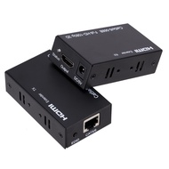 RUO HDMI ไปยัง RJ45 ตัวขยายสัญญาณ HDMI 60ม ตัวขยายไปยัง RJ45 รองรับ HDMI เครื่องขยายสัญญาณ HDMI ตัวรับสัญญาณที่รองรับ HDMI เครื่องส่งสัญญาณ HD สำหรับ DVD/loptop/PS3/4/PC/TV