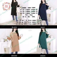 Tunik Kaos Jumbo Wanita Polos Baju Lengan Panjang Ld 120 130 140