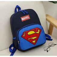 Marvel SUPERMAN Backpack Bag Black Blue Red SPIDERMAN Children Funny COWOK School PG Kindergarten SD Class 1