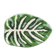 Green Leaf Mat Anti-Slip Palm Shaped Bathroom Mat Monstera Cute Bath Mat Super Absorbent Bath Mat Ba