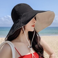 YQOversized Hat Brim Bucket Hat Female Summer Cover Face Korean Sun Uv Sun Hat Wide Brim All-Matching Sun Hat NEYL