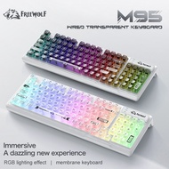 RGB Transparent Wired Keyboard, 94 Keys with Silent Design. 26-Key rollover for office/gaming, multi
