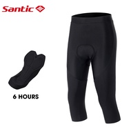 Santic Professional Cycling Pants 3/4 Bike Shorts Powerband 4D Padding 5 Hours Riding Bicycle Shorts