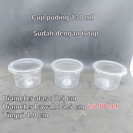 Pudding Cup / 130 ml Plastic Pudding Cup with lid, 50 sets