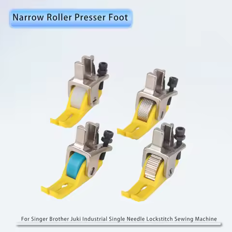 Narrow Roller Presser Foot For Singer Brother Juki Industrial Single Needle Lockstitch Sewing Machin