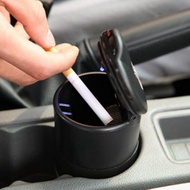New Portable Car Auto Ashtray Blue LED Light Smokeless Ashtray Cigarette Holder Anti-slip Rubber Bot