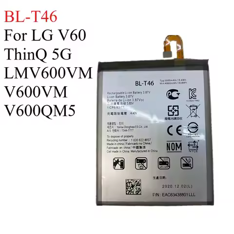 High-Capacity battery BL-T46 for LG V60 ThinQ 5G LMV600VM V600VM V600QM5 In Stock Fast Shipping