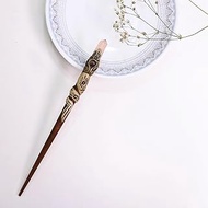 9Dzine Rose Quartz Wooden Bun Hair Stick,Crystal Point Stick,Mix Hair Stick,Gemstone Hair Stick for 
