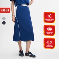 Women's long skirt with color combination CANIFA 6KS25C001