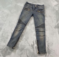 女款BALMAIN PARIS 機車牛仔褲 長褲 biker jeans