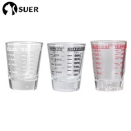 SUERHD Shot Glass Measuring Cup, Heat Resistant Universal Espresso Shot Glass, Replacement 60ml Espresso Essentials Coffee Measuring Glass
