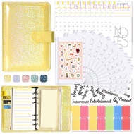 FALLFORBEAUTY Binder Budget Office School Supplies A6 Size 6 Hole Money Saving Cash Envelopes Cash B