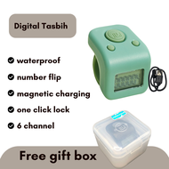 KL Stock! Waterproof Digital Tasbih LED Display Cincin Zikir USB Rechargeable Tally Counter Tasbih Z
