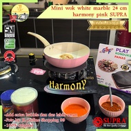SUPRA Harmony pan 24cm white marble Pink mini wok/ stir wok pan non-stick frying pan/