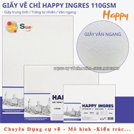 [ SUGI ART SHOP ] Happy pencil drawing paper 110gsm - Happy Ingres ART drawing paper Size A3 / A4 /A