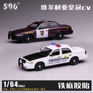 596 1/64 Ford Victoria Crown "Police Car Series" Diecast car Car Model Simulation Alloy Diecast Car 