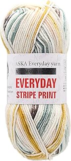 NASKA Hand Knitting Yarn Everyday Striped Print Extra Thick Type COL. 601 Mixed Color Series Approx.