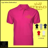MICROFIBER DRY FIT JERSEY Polo T Shirt Embroidery Sulam logo ETIHAD AIRWAYS Polo Classic T Shirt Emb