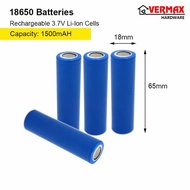 [Ready Stock] 18650 Battery Rechargeable Li-Ion 1200mAH Lithium Battery Flat Head / Bateri 18650 Kip