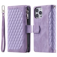I know Luxury Flap Zip Wallet Leather Case for IPhone 14 13 12 11 Pro Max 14 Plus Cover with Multi-C