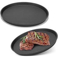 2 Pieces 7.5 Inch (about 19.1cm) Cast Iron Baking Pan Round Pizza Pan, Suitable for Barbecue