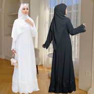 Premium Italian Chiffon Embroidery Abaya jubah wanita muslimah Moden Fesyen Terkini Turkey Dubai Indian Dinner DressTQ..