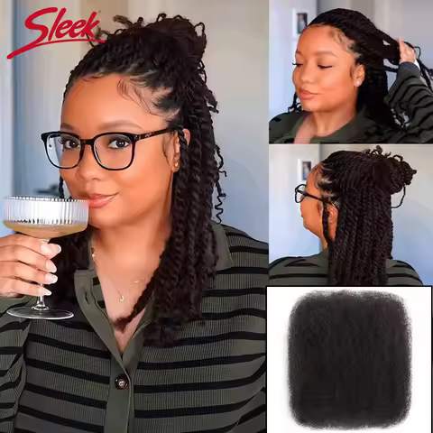 Peruvian Afro Kinky Bulk Hair No Attachment Human Hair For Braiding QVR Remy Dreadlock Mixed Natural