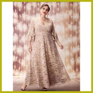 ◧ ➱ ▨ plus size elegant lace maxi dress ninang dress