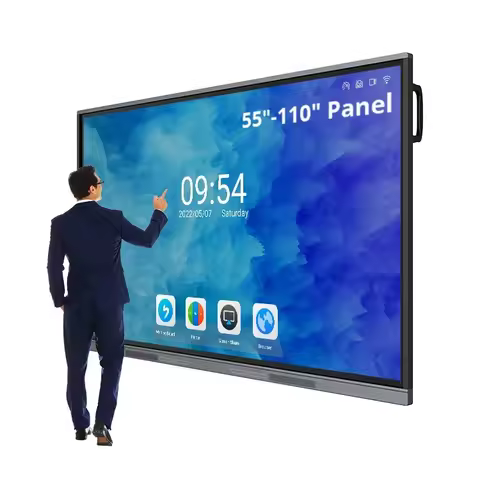 HUSHIDA 65 75 86 100 Inch 4K Display Smart Board Touch Screen Digital School Teaching Flat Panel Int