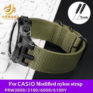 Nylon Modified Watchband For Casio PRW-3000 PRW3000/3100/6000/6100Y PROTREK Waterproof Outdoor Sports Watch Belt Strap Bracelet