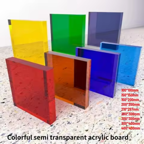 Thickness 3/5/8/10mm Colorful Translucent Acrylic Board Decoration for DIY/Display Projects 100x100m