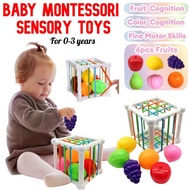 #ReadyStock Baby Newborn Activity Cube Kids Toys Montessori Sensory Toys for Baby Shape Sorter Cube 