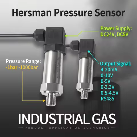 NPT1/4 Pressure Transmitter Sensor 0-100psi 0-700bar to 4-20mA 0-10V Pressure Transducer Hydraulic 0