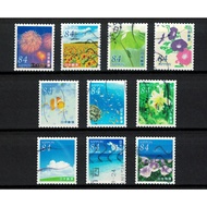 JAPAN 2022 SUMMER GREETINGS LANDSCAPES & CUSTOMS 84 YEN COMP. SET OF 10 STAMPS IN FINE USED CONDITIO