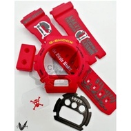 (Vcustom) DW-6900 SOLID RED CUSTOM PRINTING " LUFFY " BAND AND BEZEL STRAP