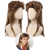 Mullet Wig Hat Costume Europe America 70s 80s Wig Cosplay Christmas Halloween