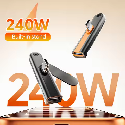 240w USB C Adapter Type-C Male to Type-C Female Connector Folding Bracket For iPhone 15-17 Cellphone
