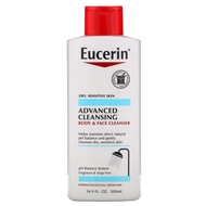 Eucerin Advanced Cleansing Body and Face Cleanser Fragrance Free 16.9 fl oz (500 ml)