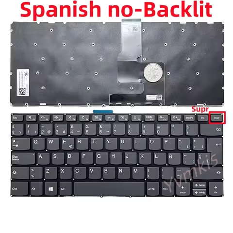Spanish Keyboard for Lenovo IdeaPad S340-14API S340-14IIL S340-14IML S340-14IWL Yoga 520-14IKB 80X8 