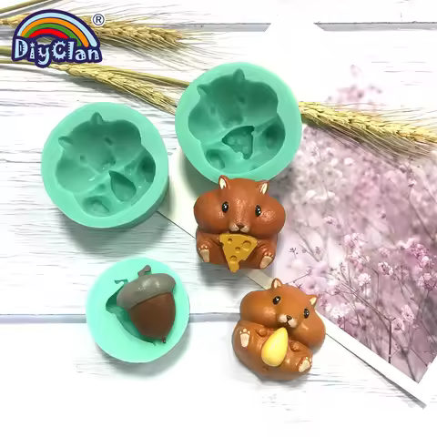 Hamster Acorn Silicone Fondant Mold Chocolate Dessert Sugar Jelly Cake Decorating Mould DIY Handmade