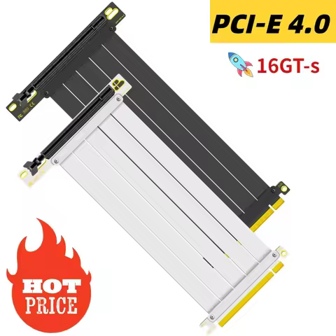 White Black PCI-E 4.0 Riser Cable GEN 4.0 16X PCI Express Riser Extender GPU Riser Adapter for Graph