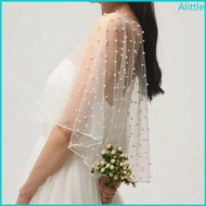 Alia Pearl Beads Embroidery Bridal Sunscreen Shawl Wraps Evening Cape Cover