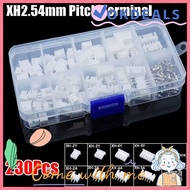 OKDEALS 230Pcs 2.54mm Pitch Terminal, Male And Female 2p 3p 4p 5pin Pin Connector, Housing Kit XH2.5