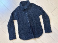 Pleats Please fluffy pleats cardigan black 三宅一生  毛毛外套