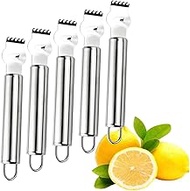 Livtor Lemon Zester Grater,Stainless Steel orange peeler tool with Channel Knife，5pack